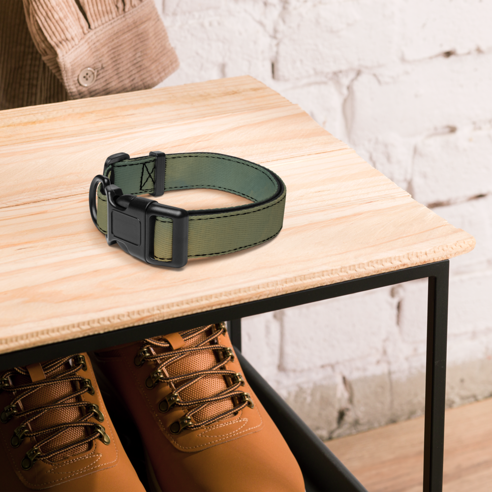 Sebastian & Clementine Brushed Green Premium Adjustable Pet Collar
