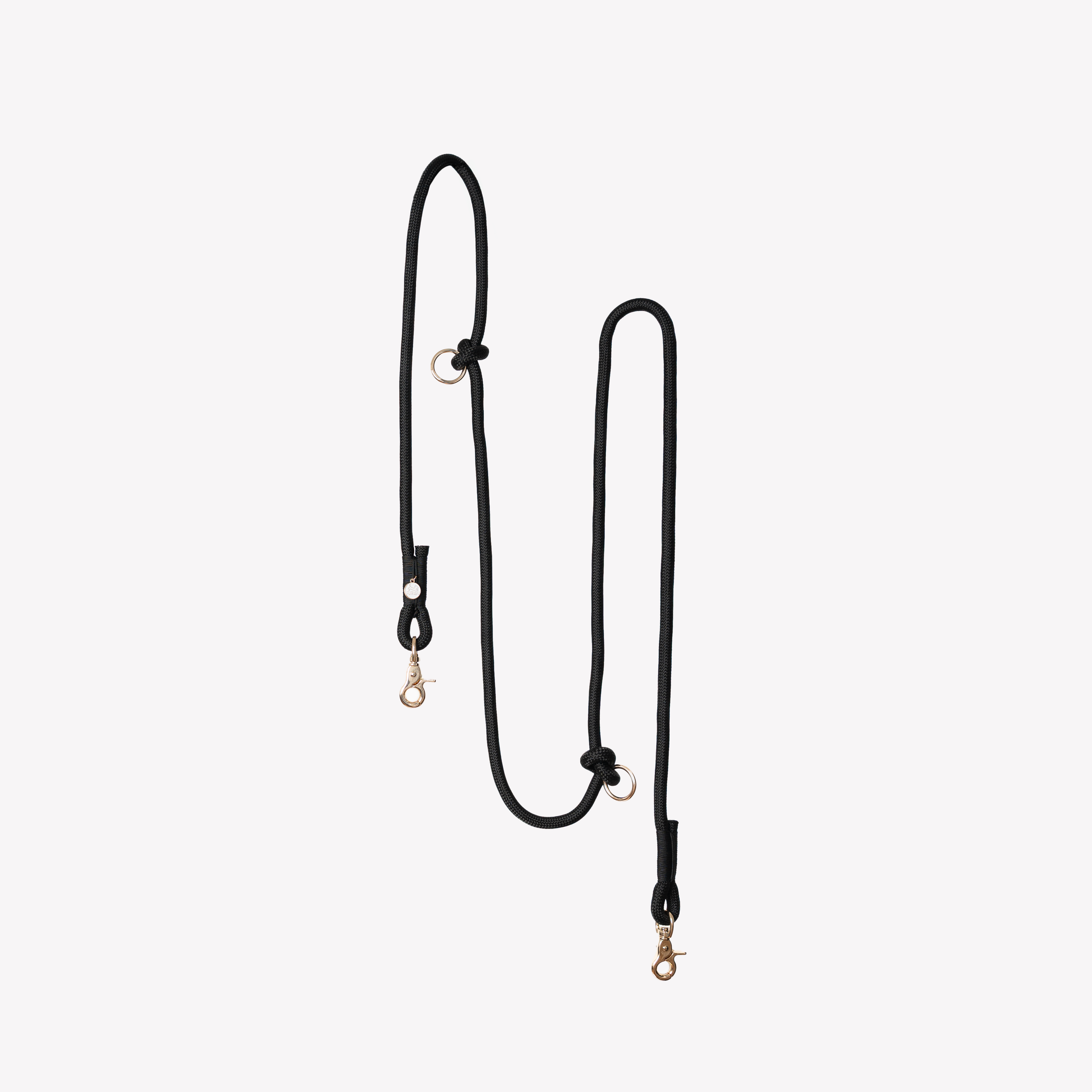 FurLou Black Hands Free Braided Rope Leash