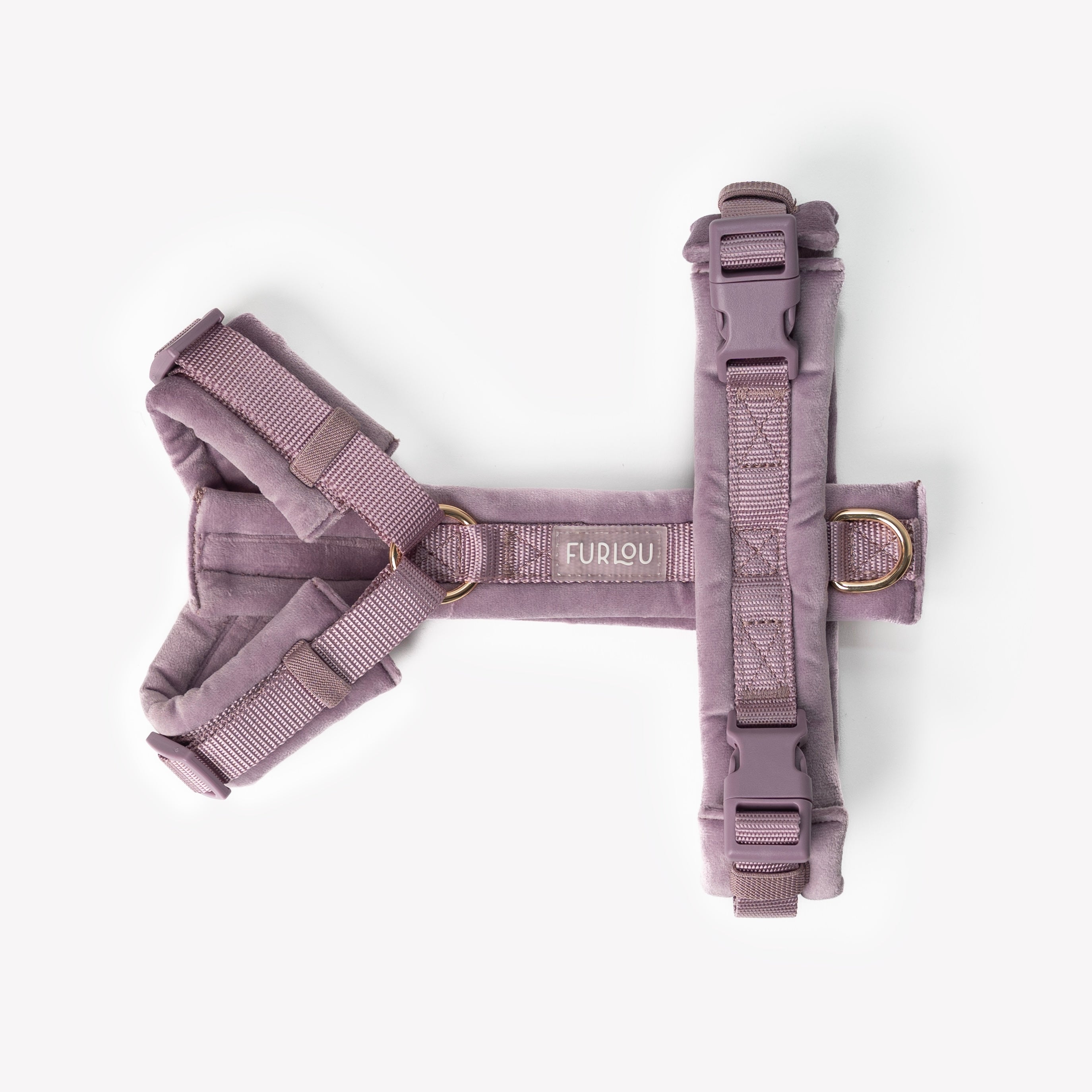 FurLou Lilac Velvet Dog Harness