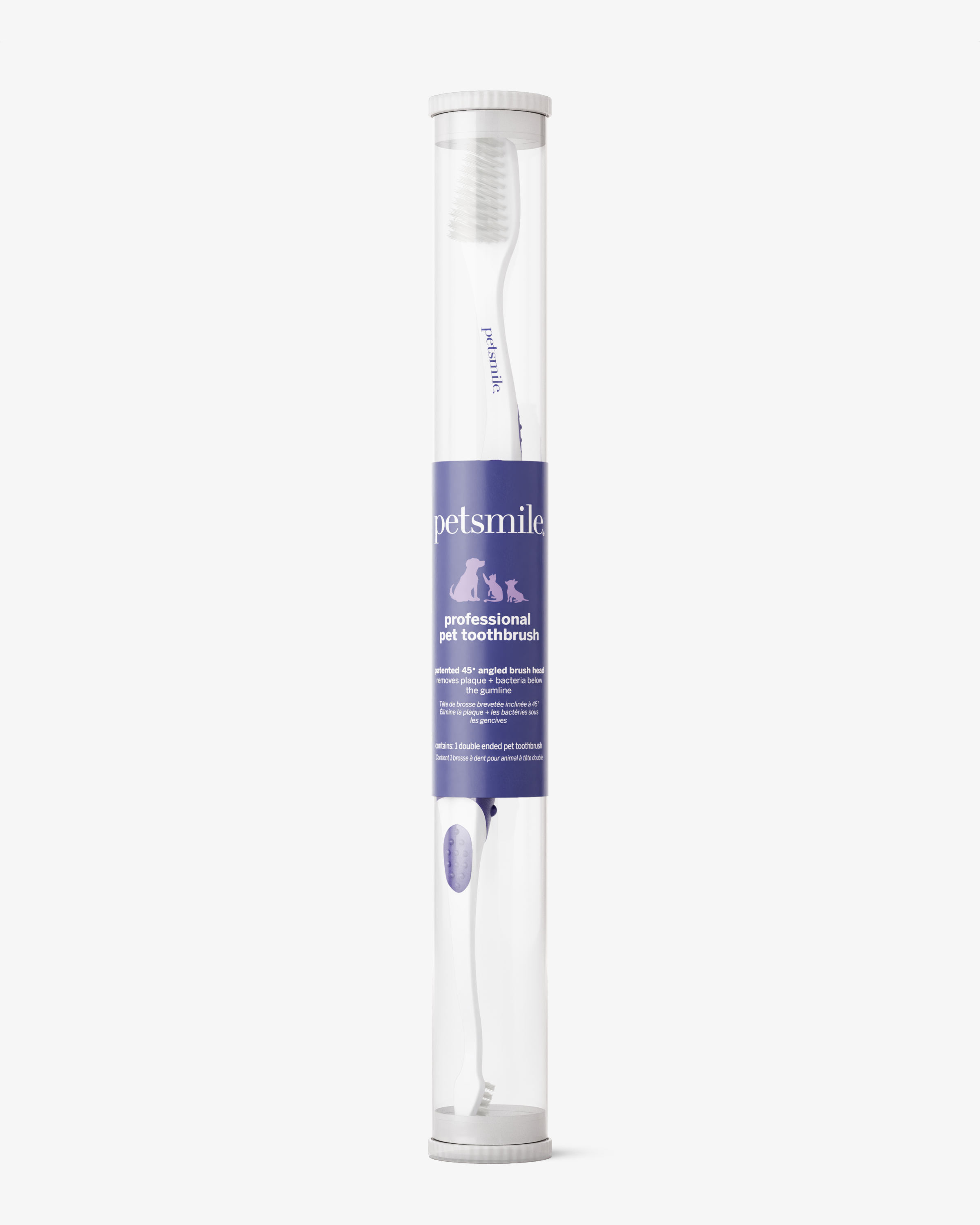Professional Pet Toothbrush - Patented 45° Dual-Ended Brush Head