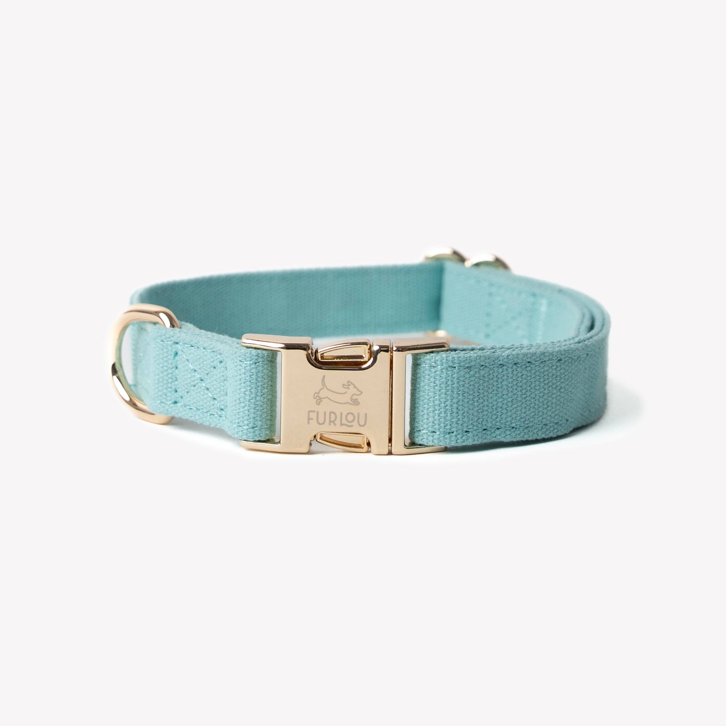 FurLou Blue Canvas Dog Collar