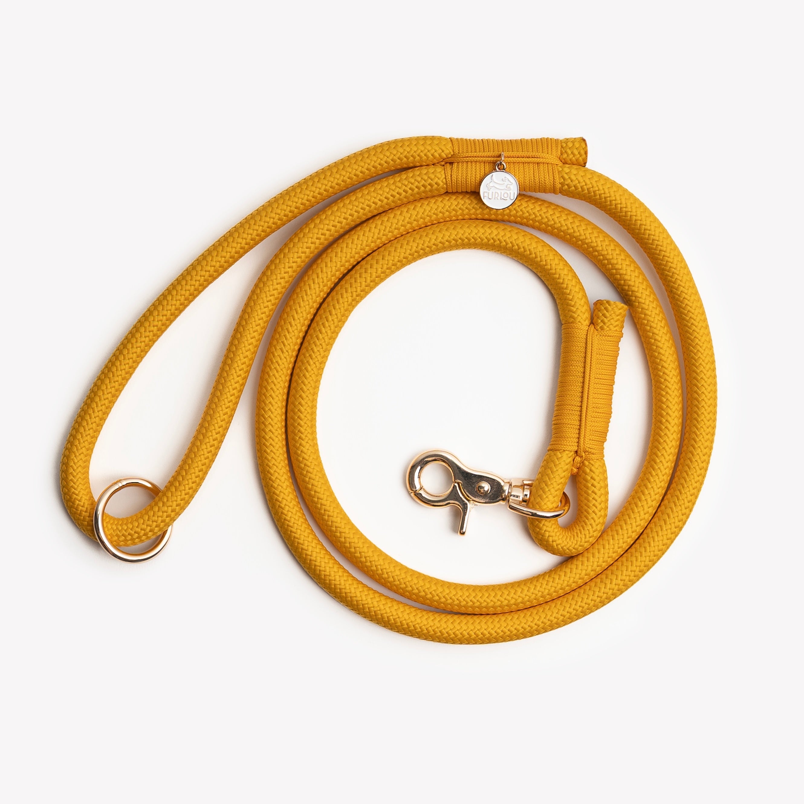 FurLou Yellow Braided Rope Leash