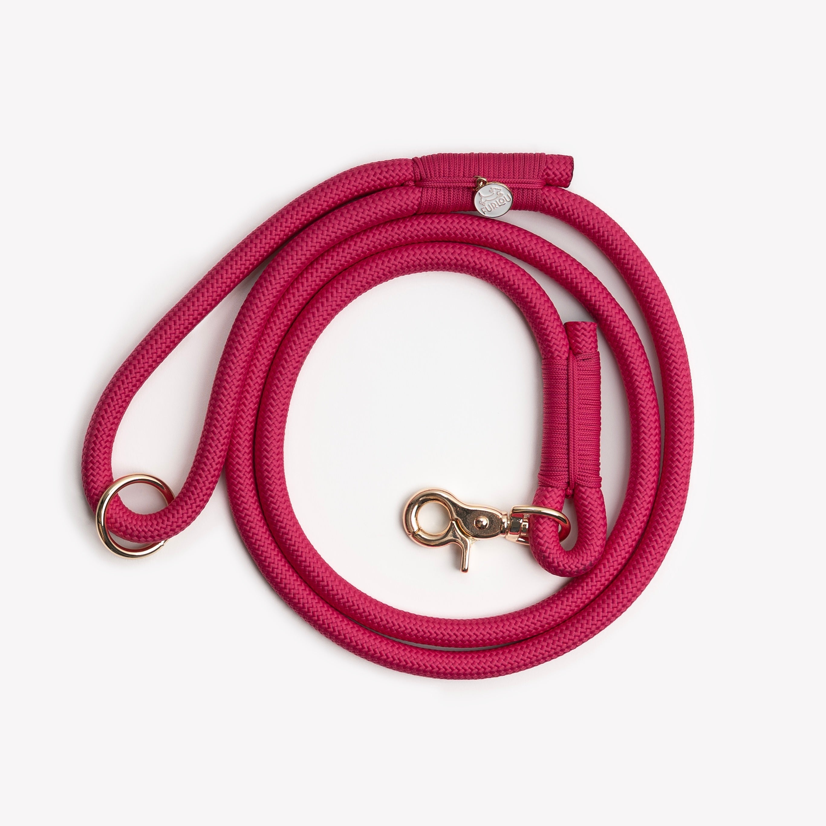 FurLou Magenta Braided Rope Leash