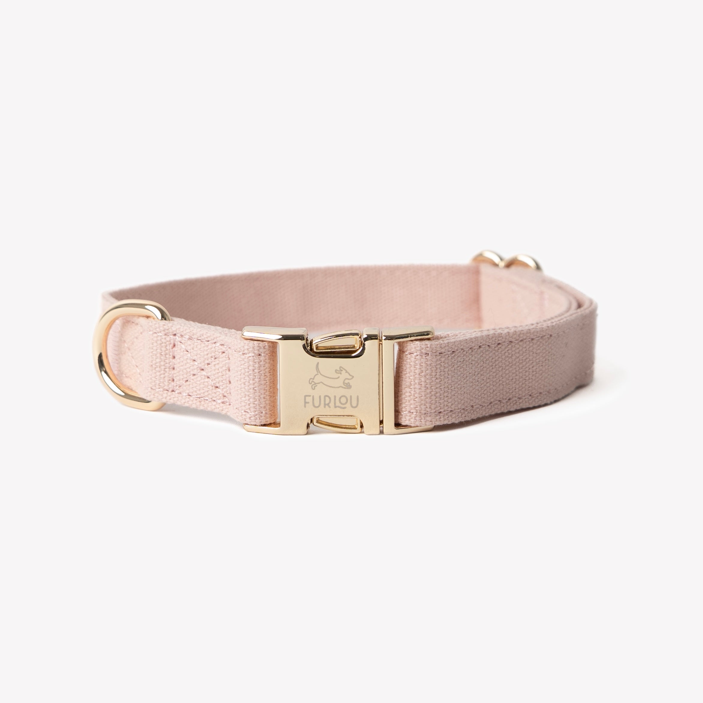 FurLou Powder Rose Canvas Dog Collar