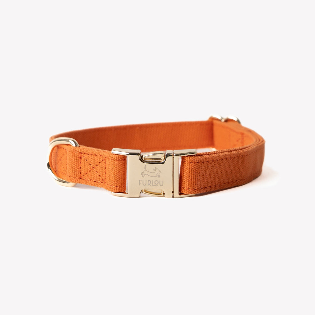 FurLou Terracotta Canvas Dog Collar