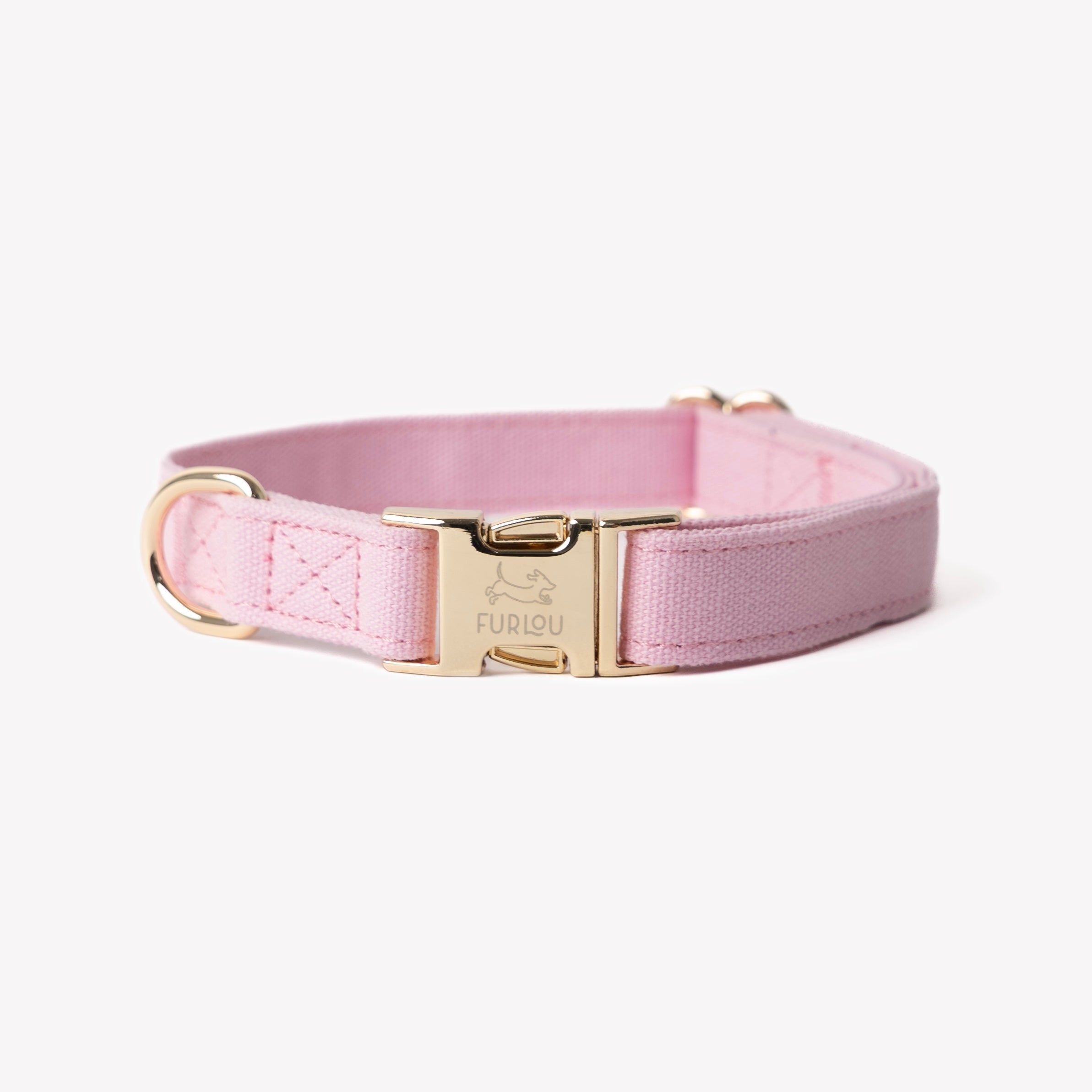 FurLou Pink Canvas Dog Collar