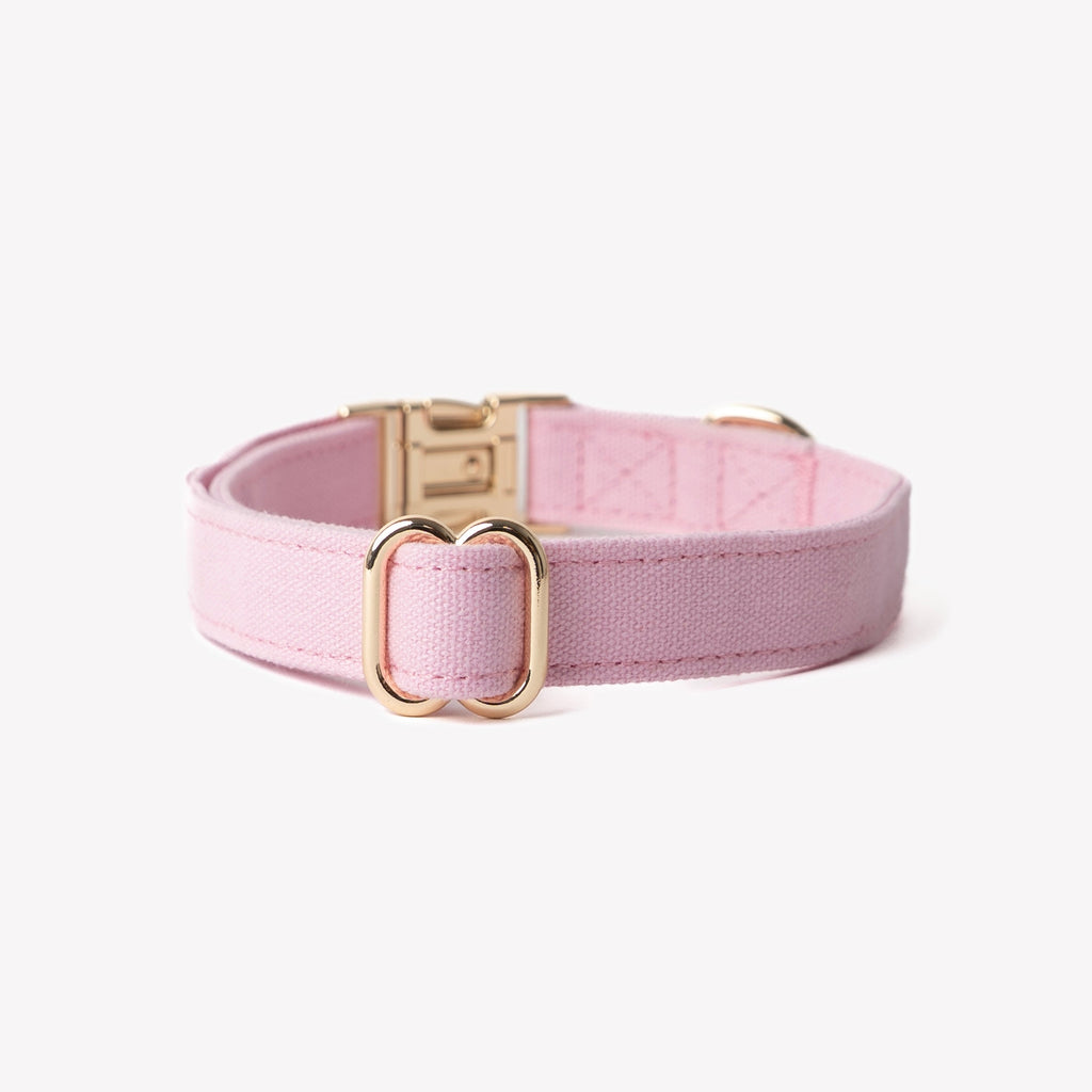 FurLou Pink Canvas Dog Collar
