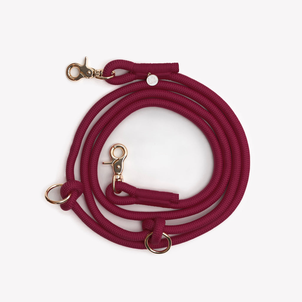 FurLou Bordeaux Hands Free Braided Rope Leash