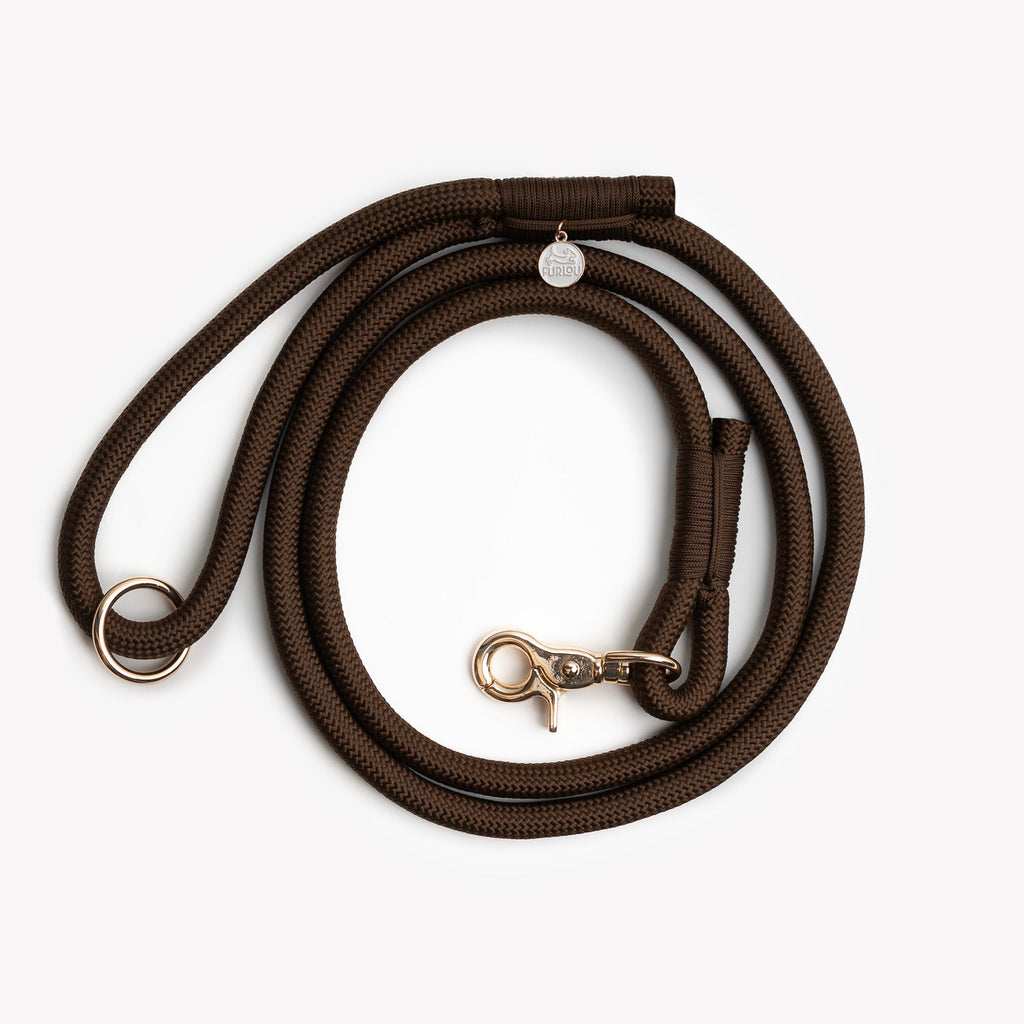 FurLou Brown Braided Rope Leash