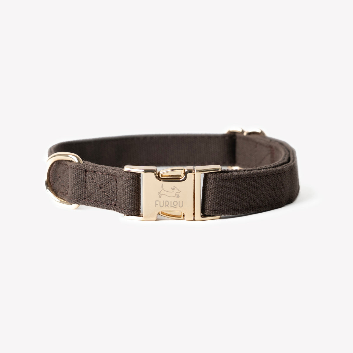 FurLou Brown Canvas Dog Collar