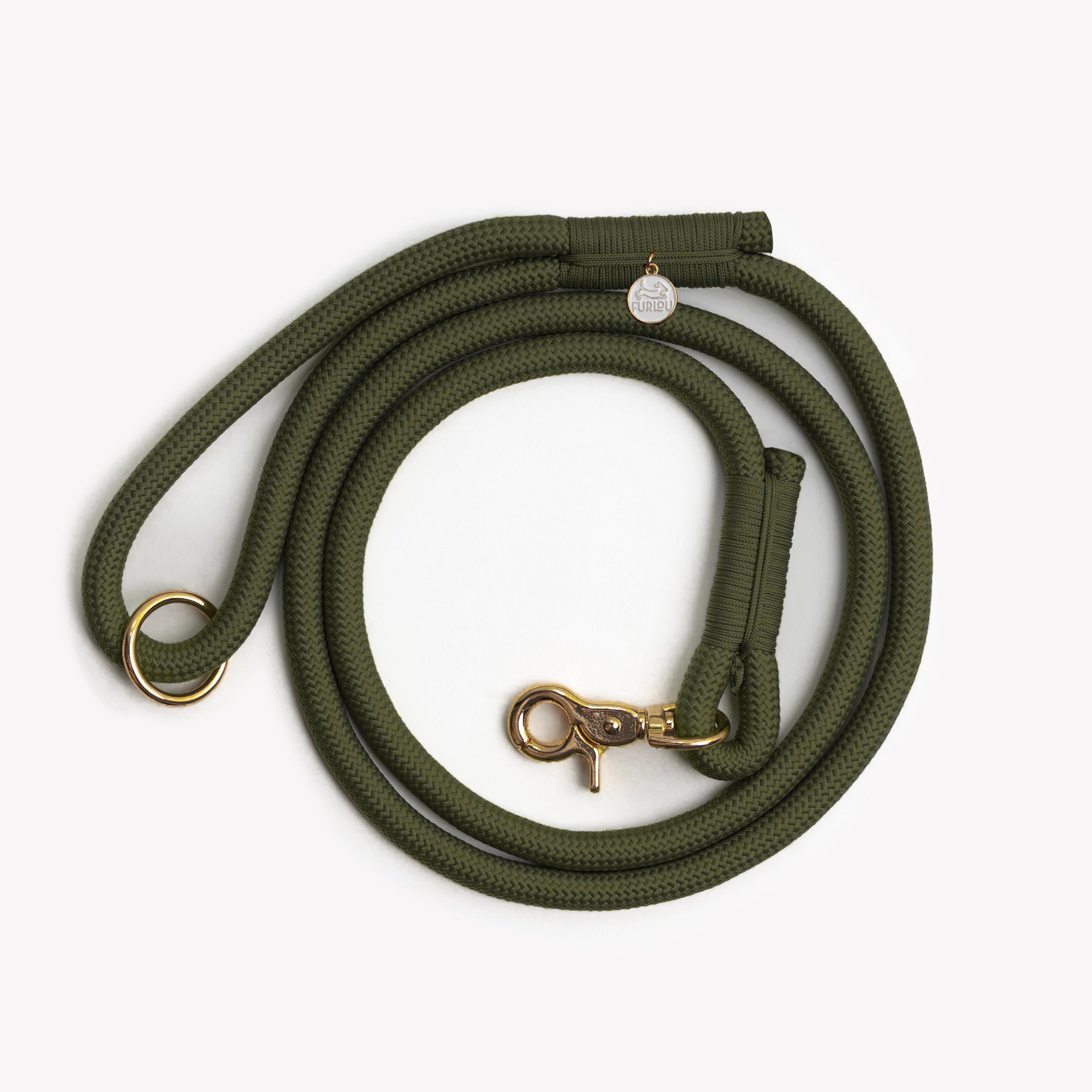 FurLou Moss Green Braided Rope Leash