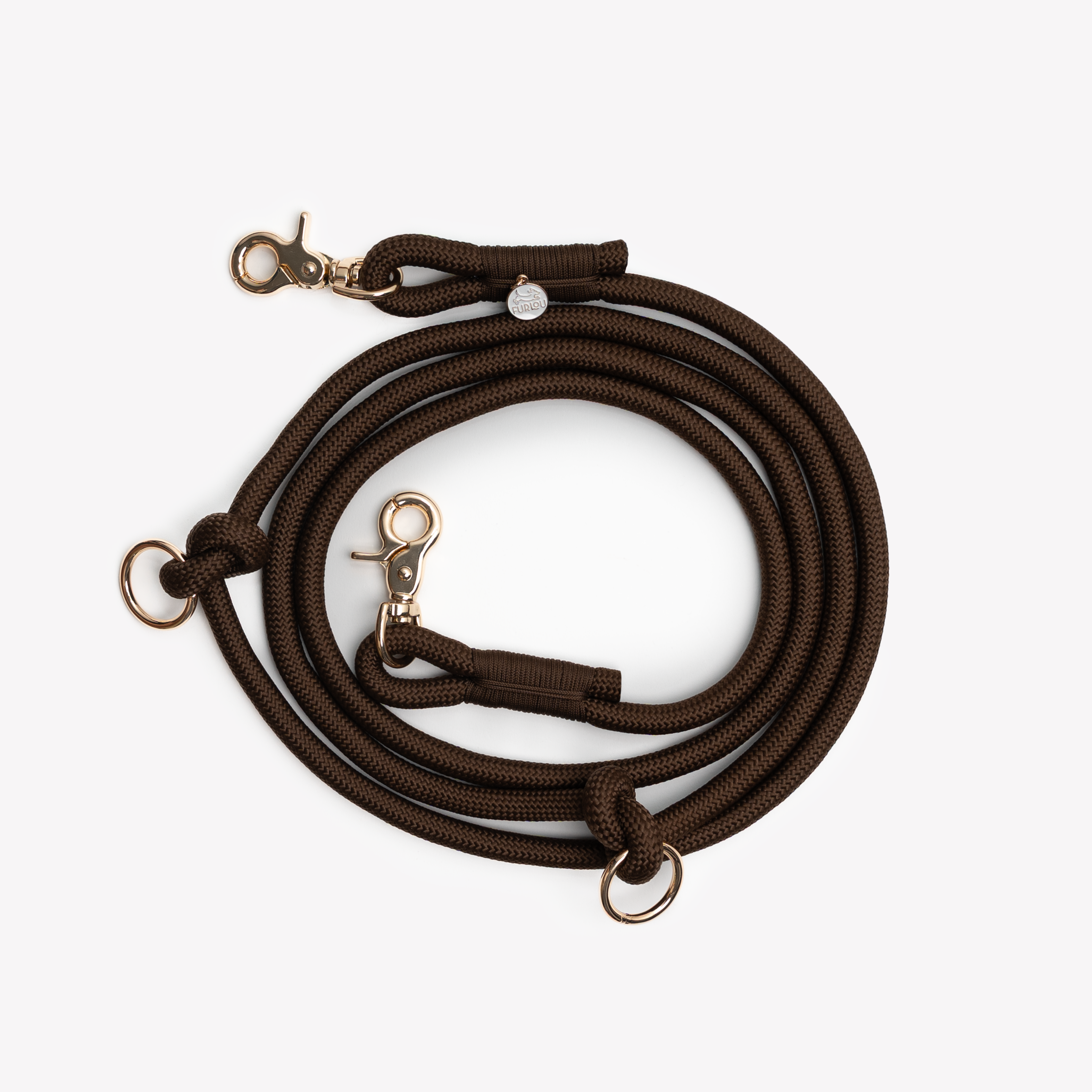 FurLou Brown Hands Free Braided Rope Leash