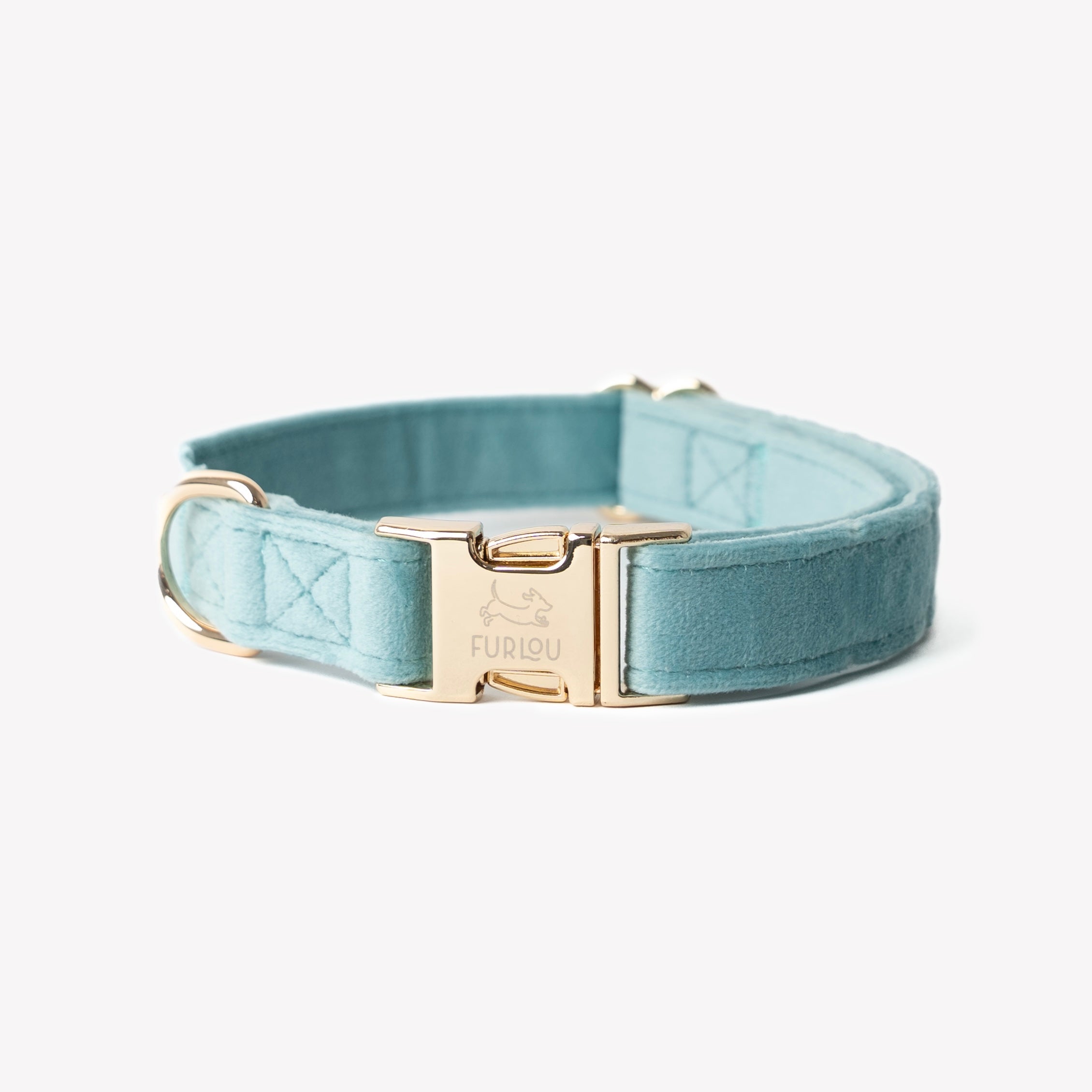 FurLou Blue Velvet Dog Collar
