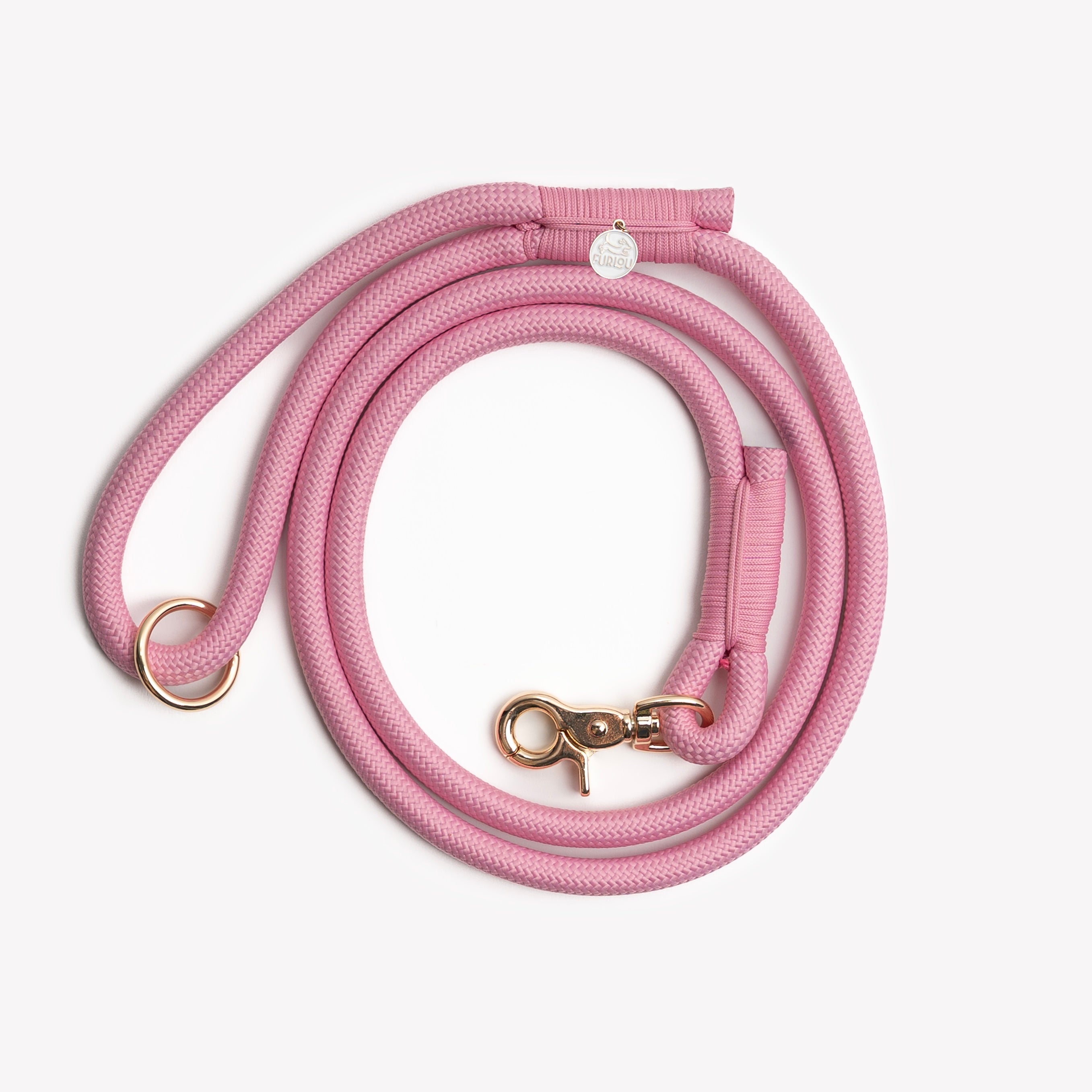 FurLou Pink Braided Rope Leash