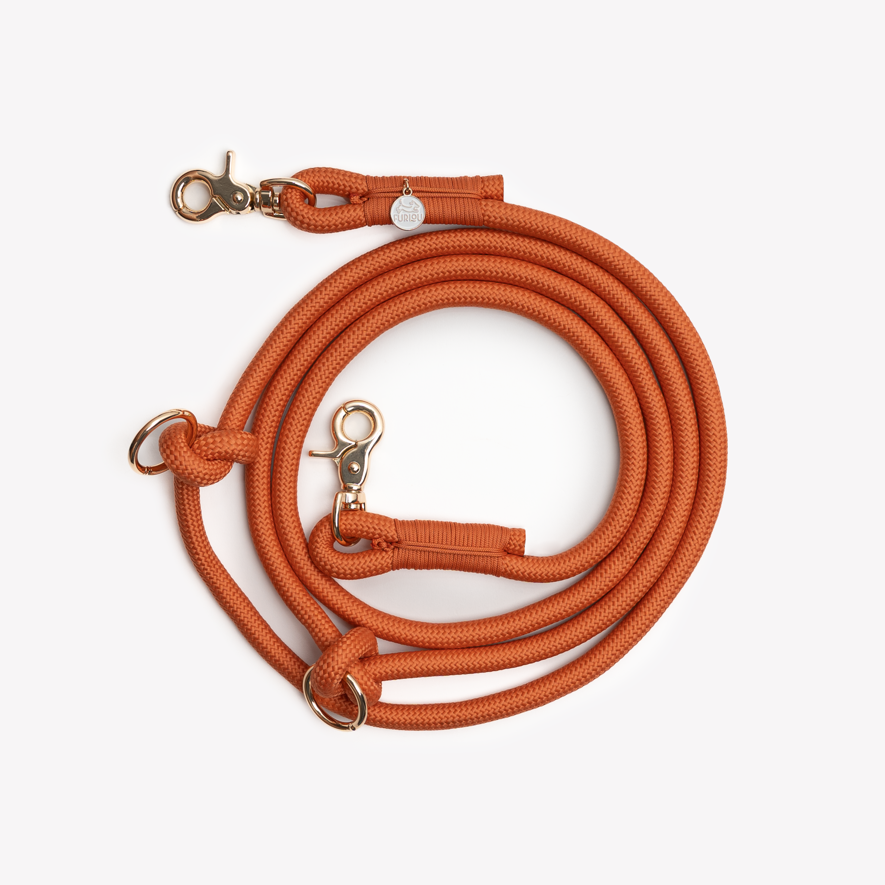 FurLou Terracotta Hands Free Braided Rope Leash