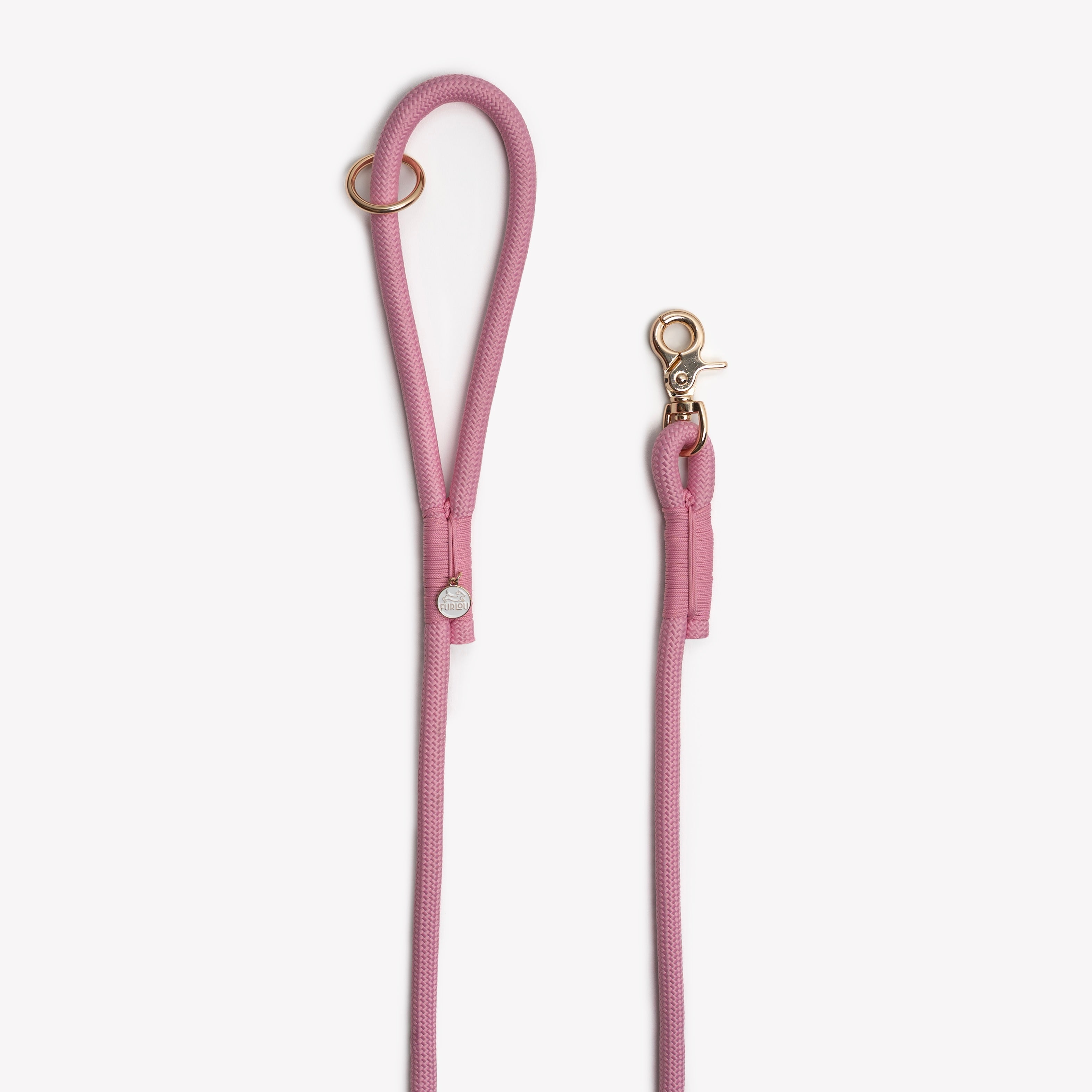 FurLou Pink Braided Rope Leash