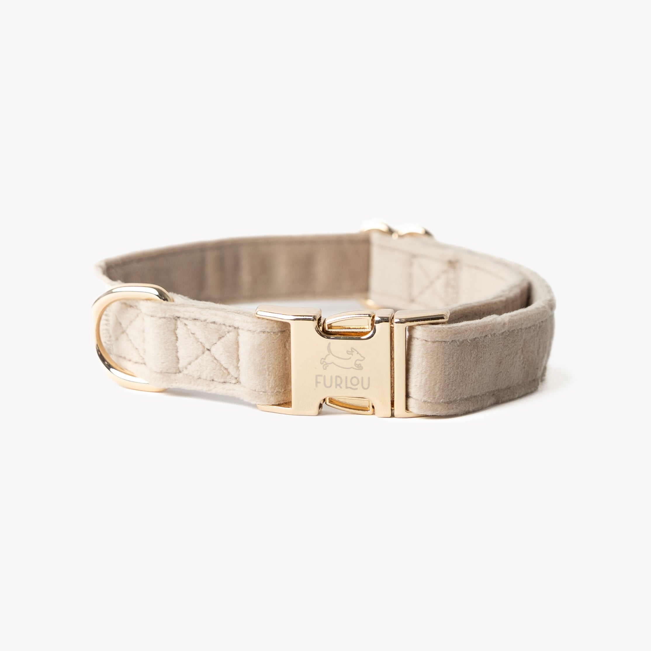 FurLou Sand Velvet Dog Collar