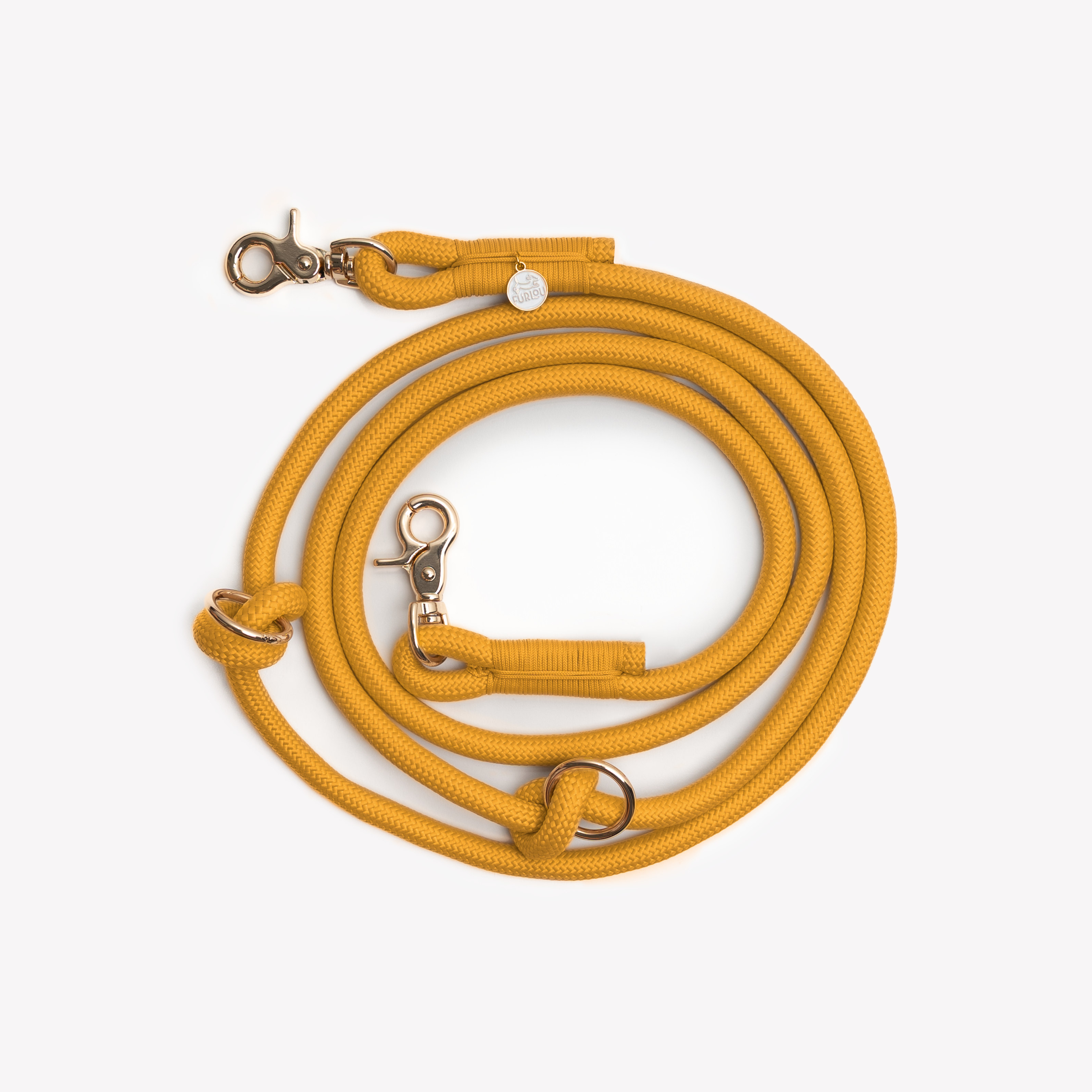 FurLou Yellow Hands Free Braided Rope Leash