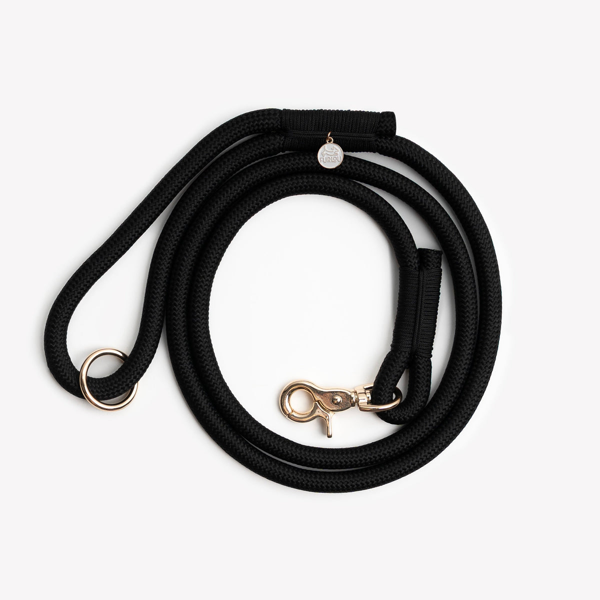 FurLou Black Braided Rope Leash
