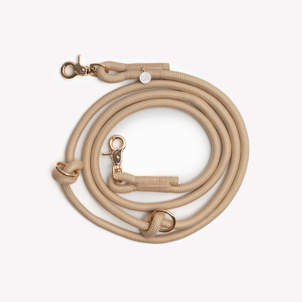 FurLou Tan Hands Free Braided Rope Leash