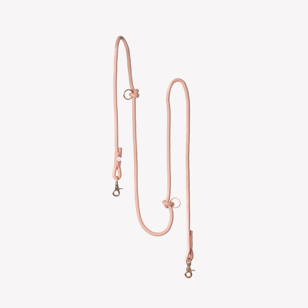 FurLou Powder Rose Hands Free Braided Rope Leash