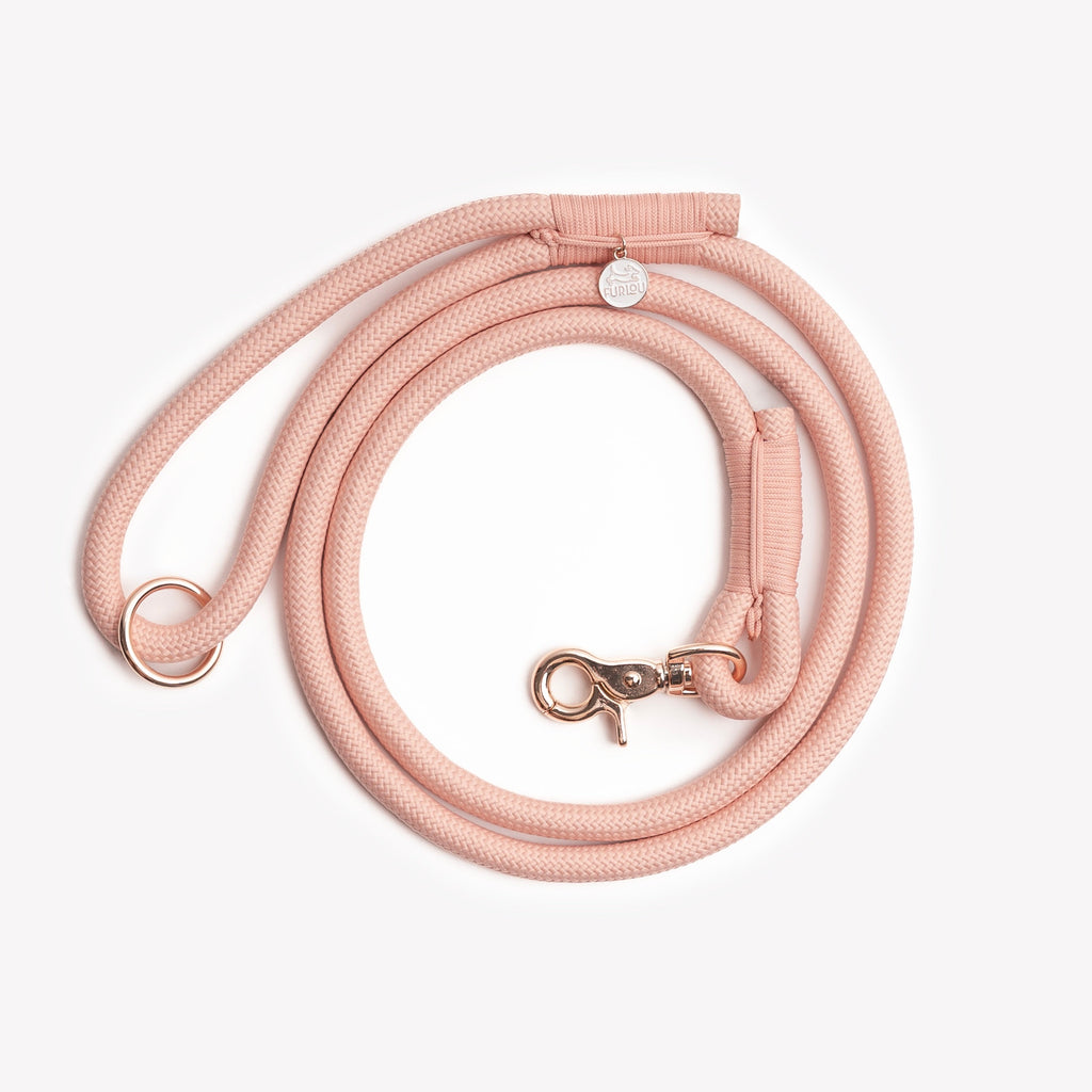FurLou Powder Rose Braided Rope Leash