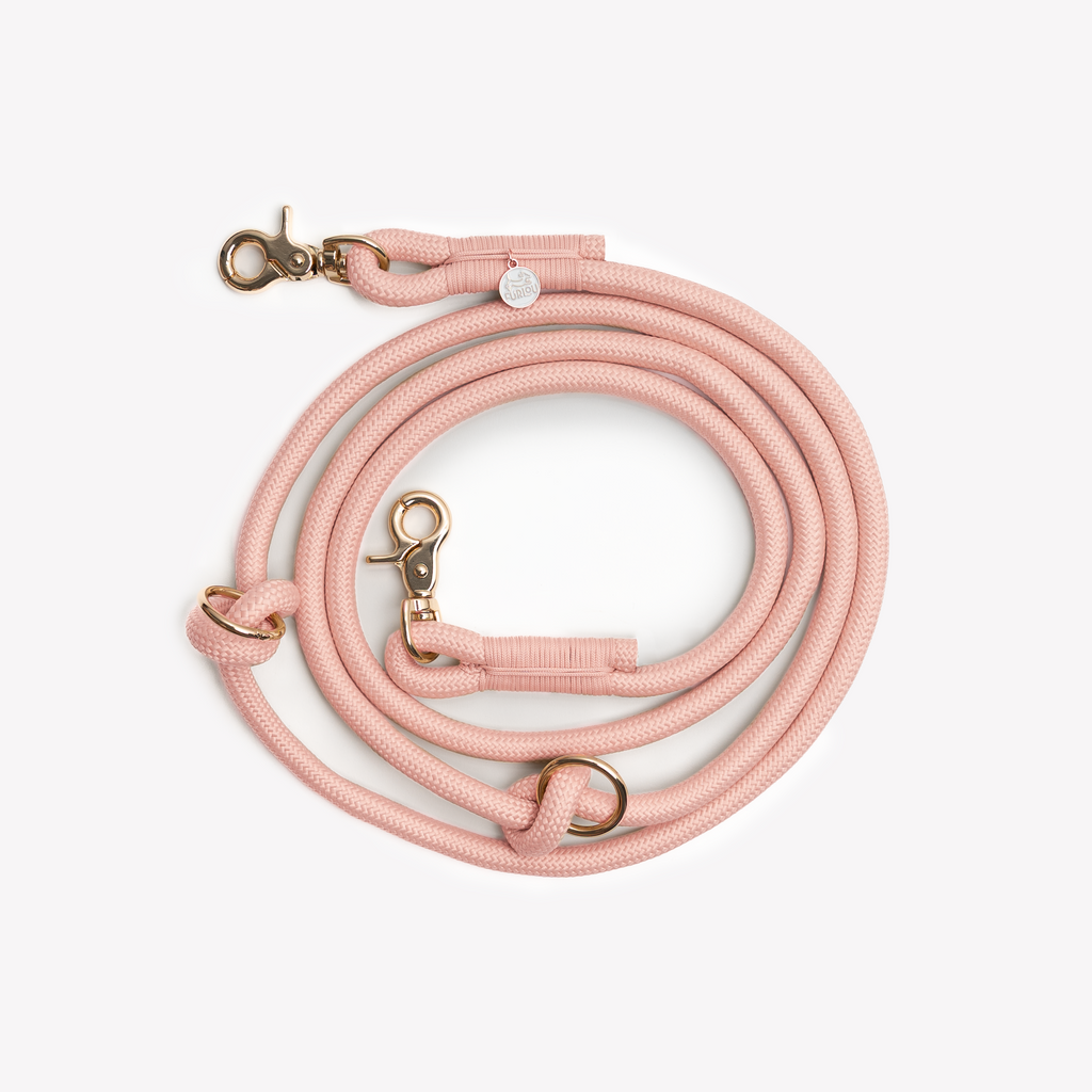 FurLou Powder Rose Hands Free Braided Rope Leash