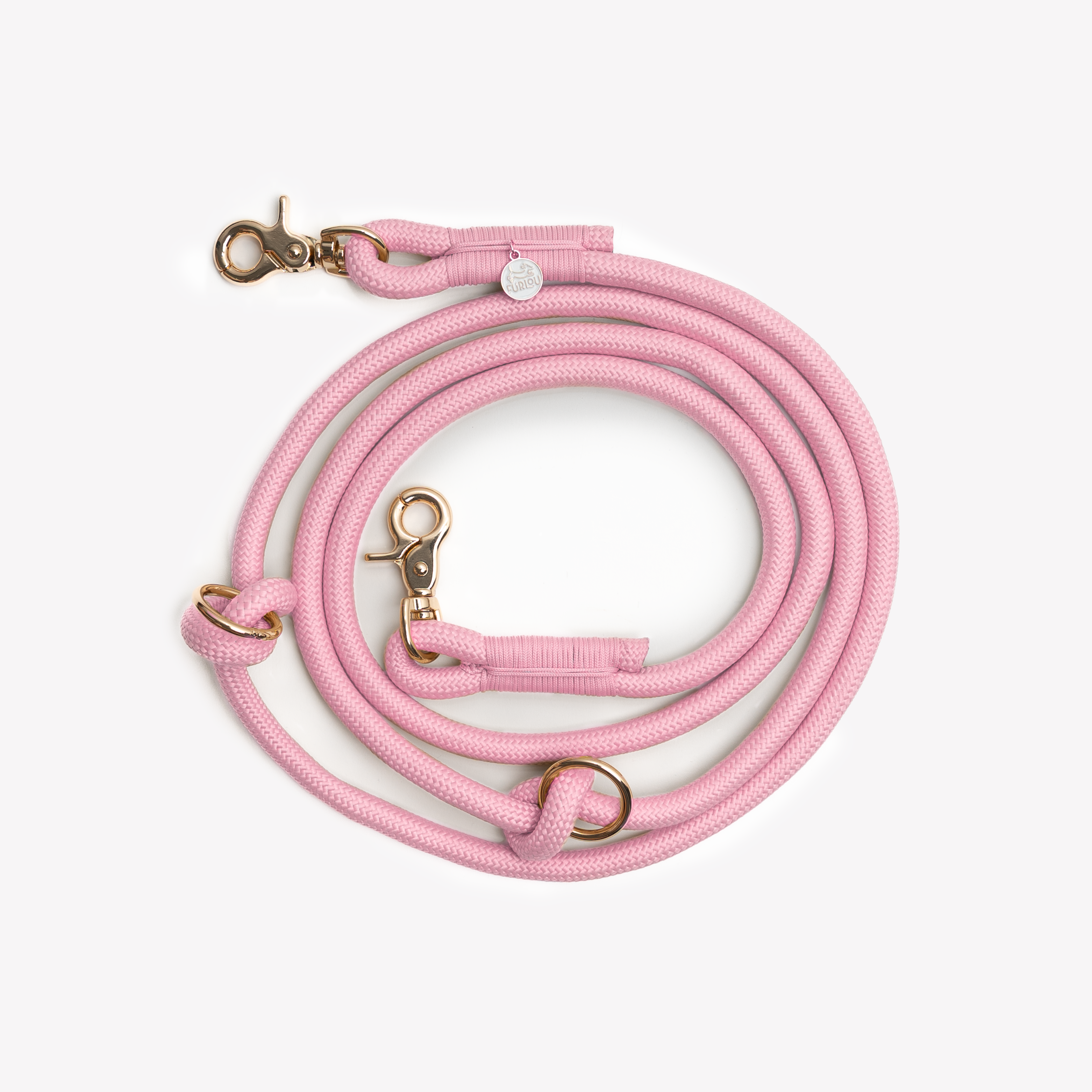 FurLou Pink Hands Free Braided Rope Leash