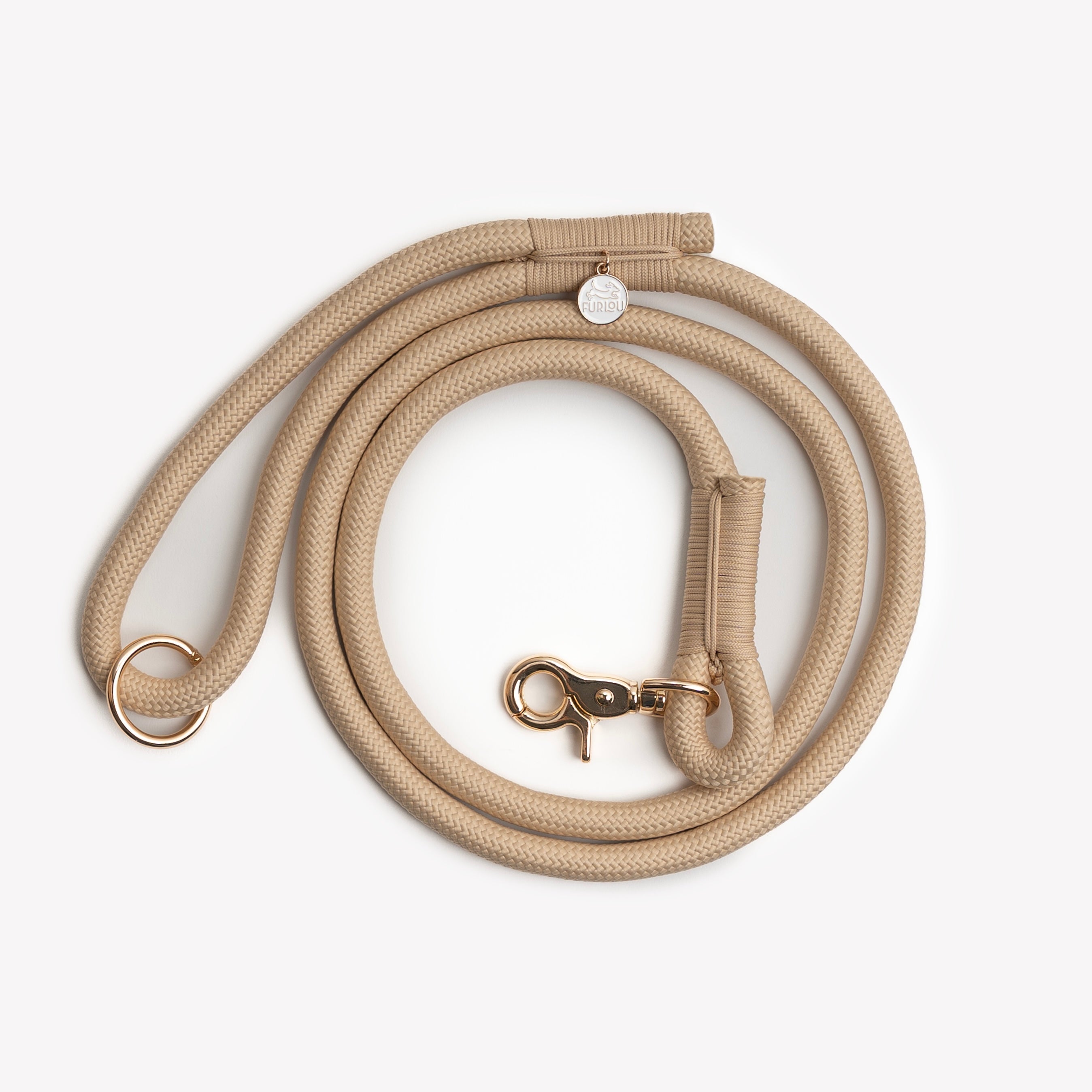 FurLou Tan Braided Rope Leash