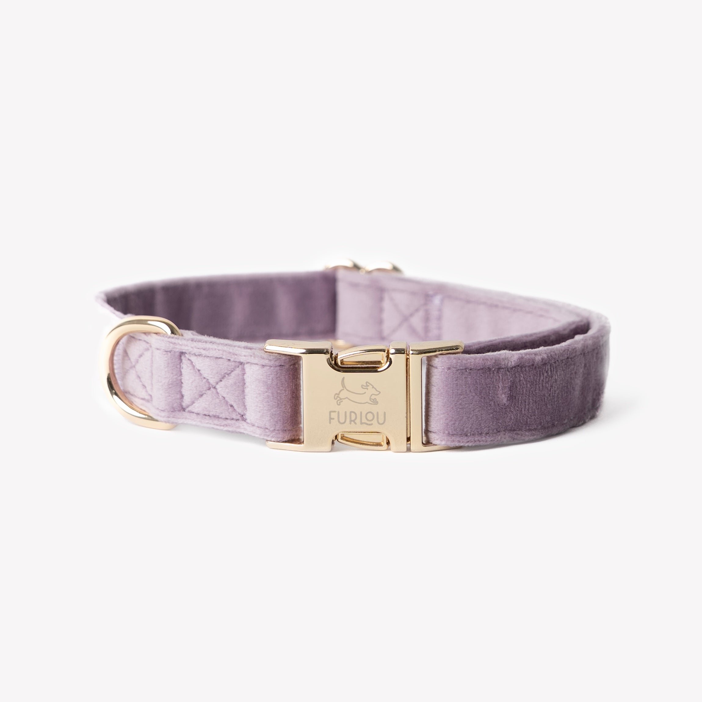 FurLou Lilac Velvet Dog Collar