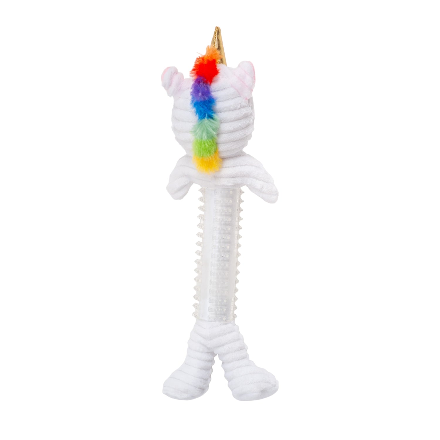 Country Living Thermoplastic Rubber Skinny Unicorn Corduroy Plush Dog Toy