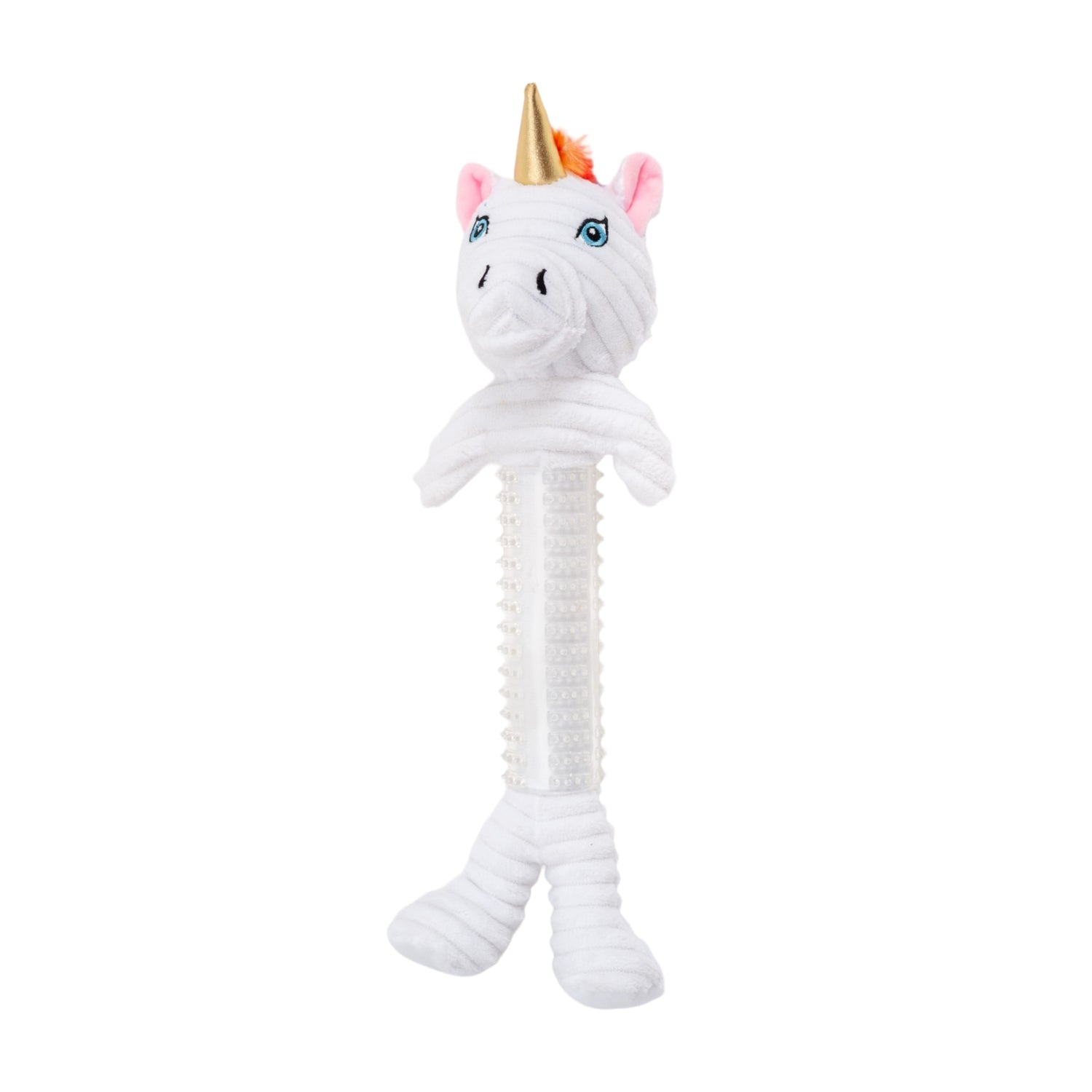 Country Living Thermoplastic Rubber Skinny Unicorn Corduroy Plush Dog Toy