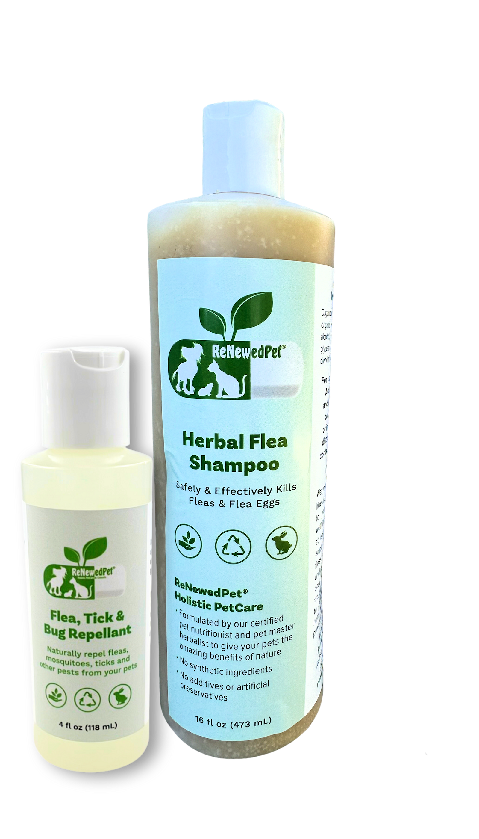 ReNewedPet® FLEA-X KIT: Flea Shampoo, Flea Tick Bug Repellent