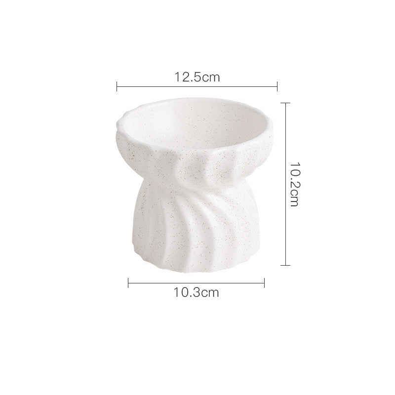 Cat Bowl Ceramic Food Basin Pet High Feet Anti-Tipping