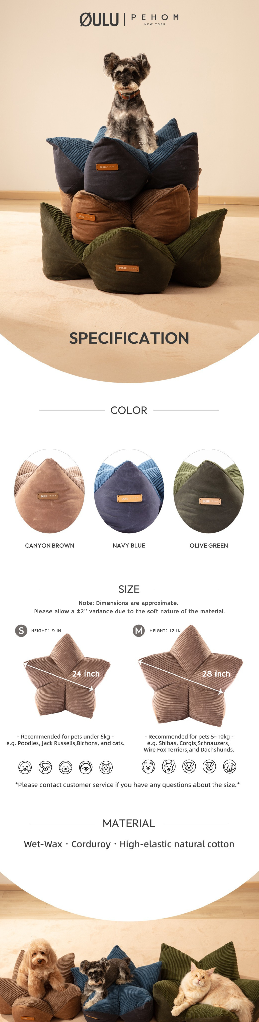 OULU X PEHOM - Cuddle Pet Pillow Bed