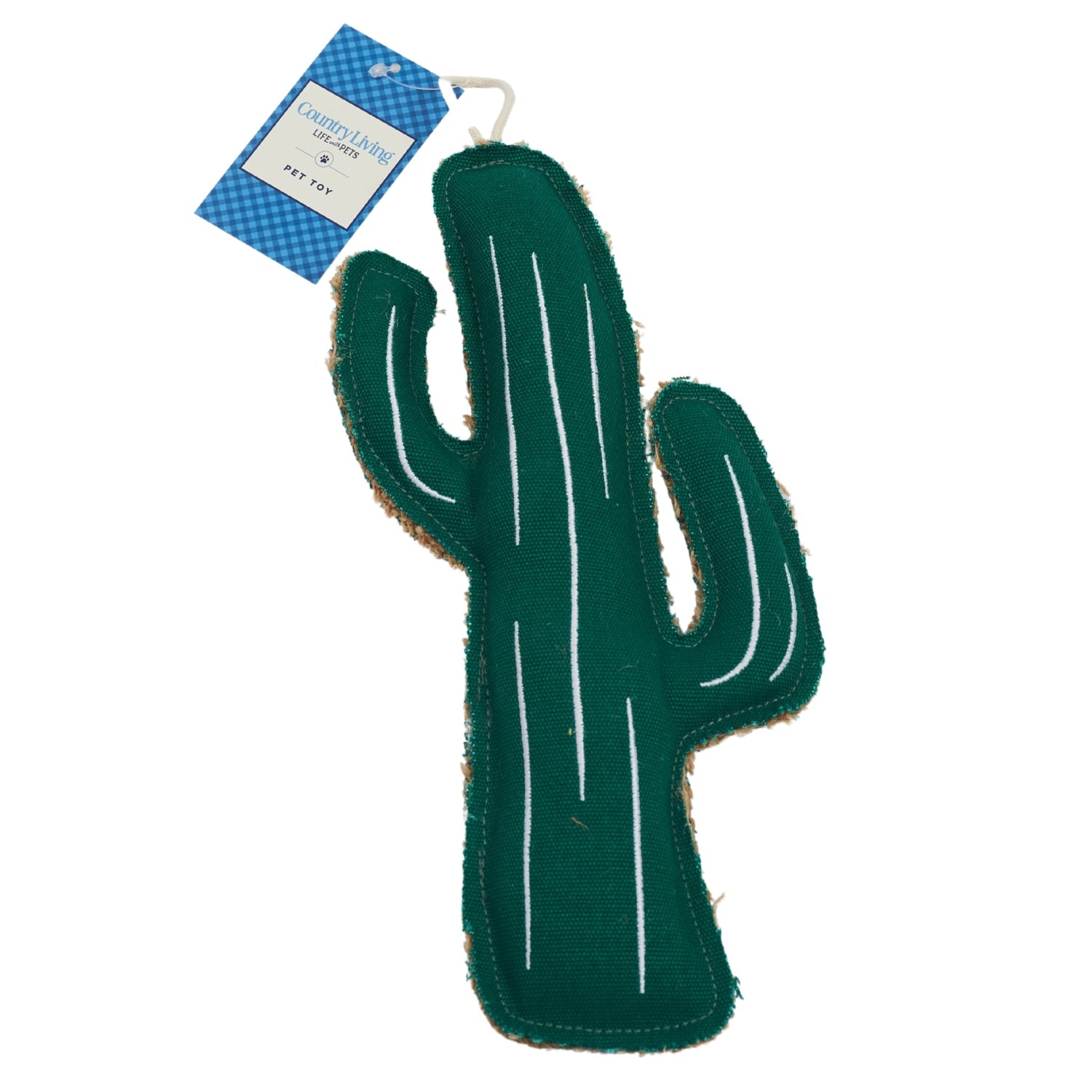 Country Living Canvas & Jute Cactus-Shaped Dog Chew Toy