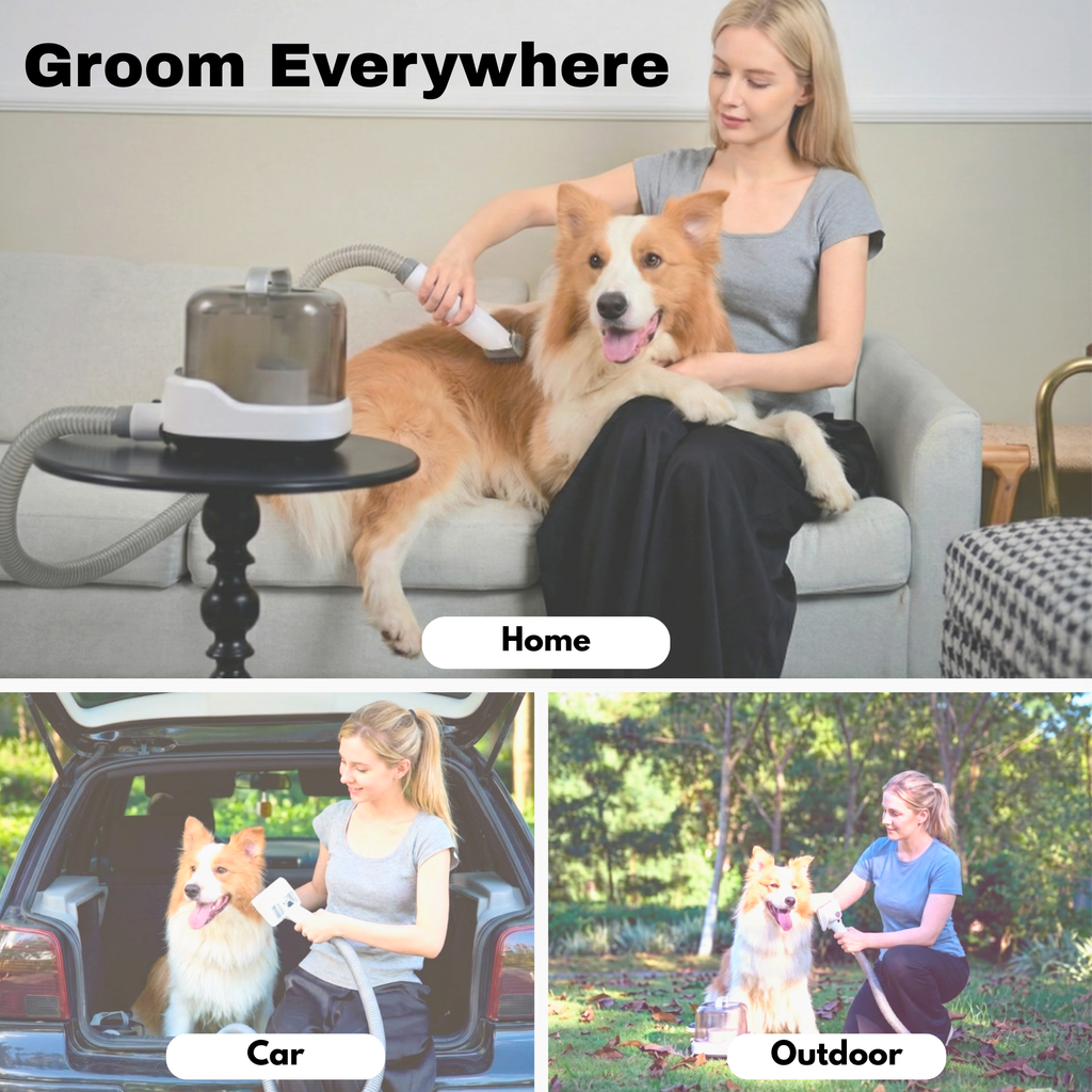 Dr. Milou® | Salon Results at Home, Mess-Free | CalmCare™ Cordless Vacuum Grooming Kit
