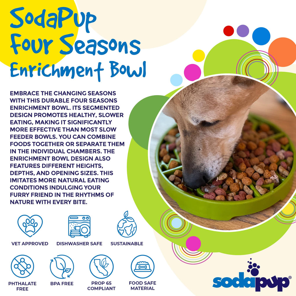 SodaPup® Four Seasons eTray | Shallow Slow Feeder for Flat-Faced Dogs