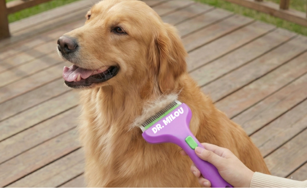 Dr. Milou® | CalmCare Dematting Rake with One-Click Fur Release