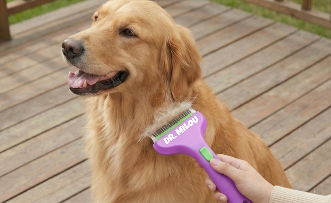 Dr. Milou® | CalmCare Dematting Rake with One-Click Fur Release