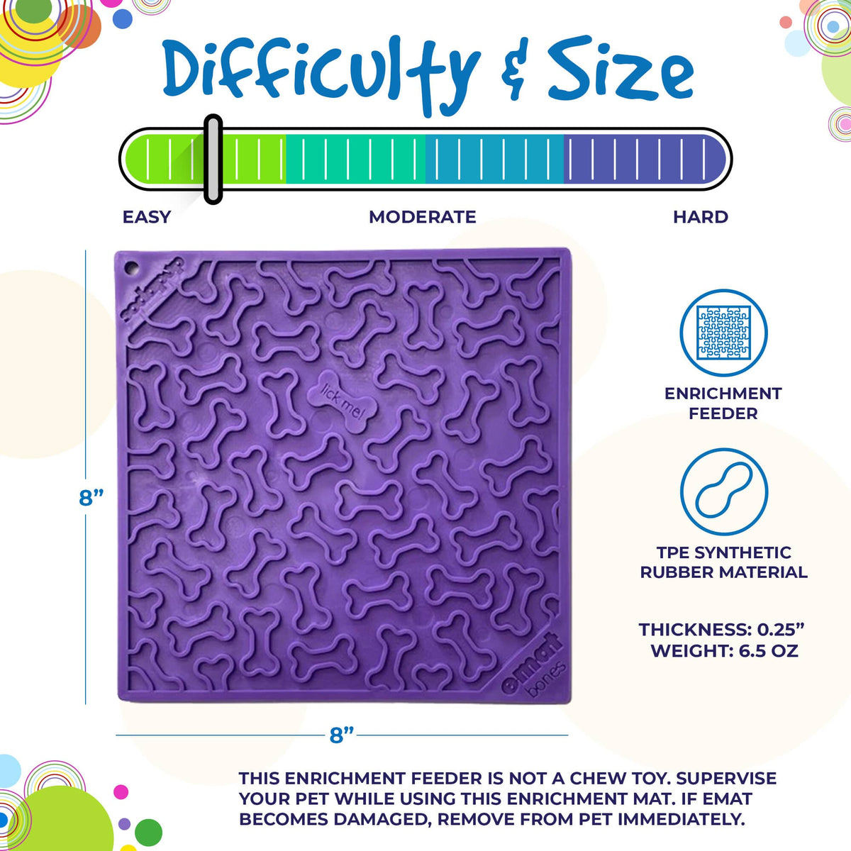 SodaPup® Bones eMat - Enrichment Lick Mat for Dogs and Cats