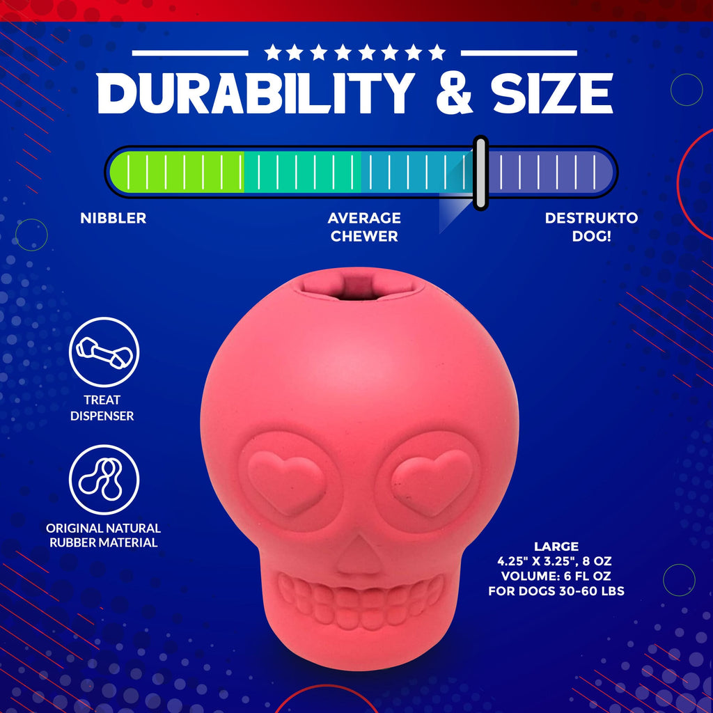 SodaPup® Sugar Skull Dog Chew Toy & Treat Dispenser - USA Made