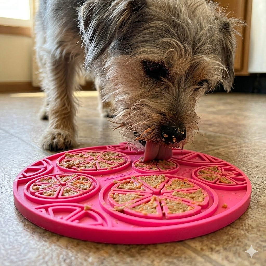 SodaPup® Citrus Design eMat - Enrichment Lick Mat For Dogs and Cats - with Suction Cups | USA Made