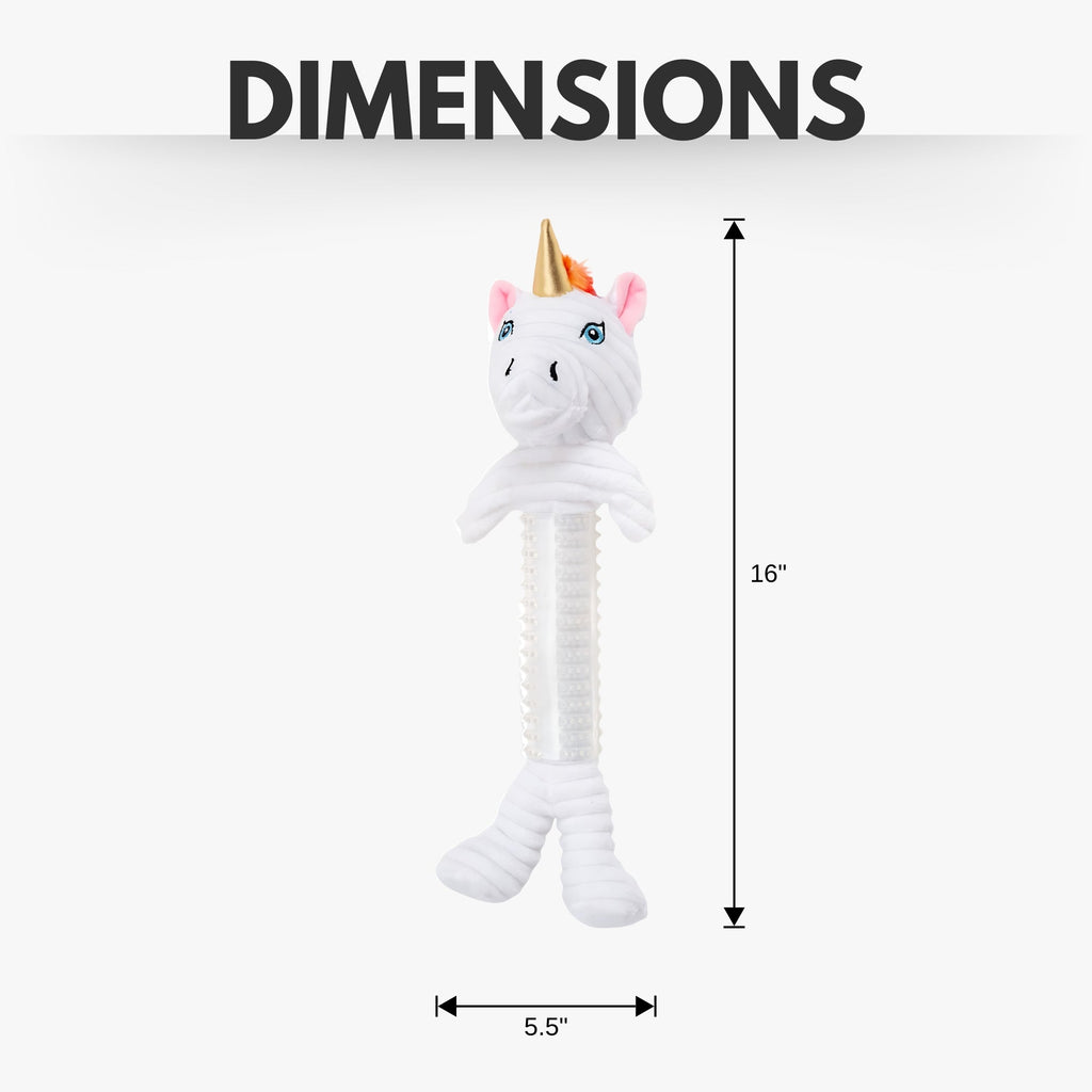 Country Living Thermoplastic Rubber Skinny Unicorn Corduroy Plush Dog Toy