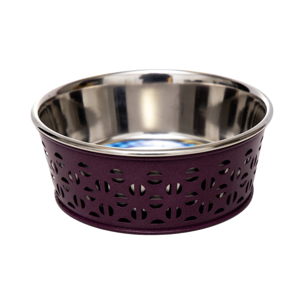 Country Living Set of 2 Stainless Steel Dog Bowls – Farmhouse Style, Ideal for Small to Medium Dogs