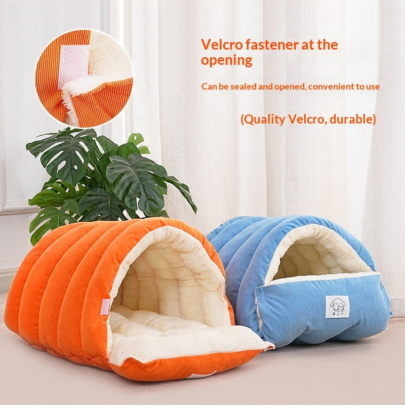 Cozy Corduroy Cave Pet Bed