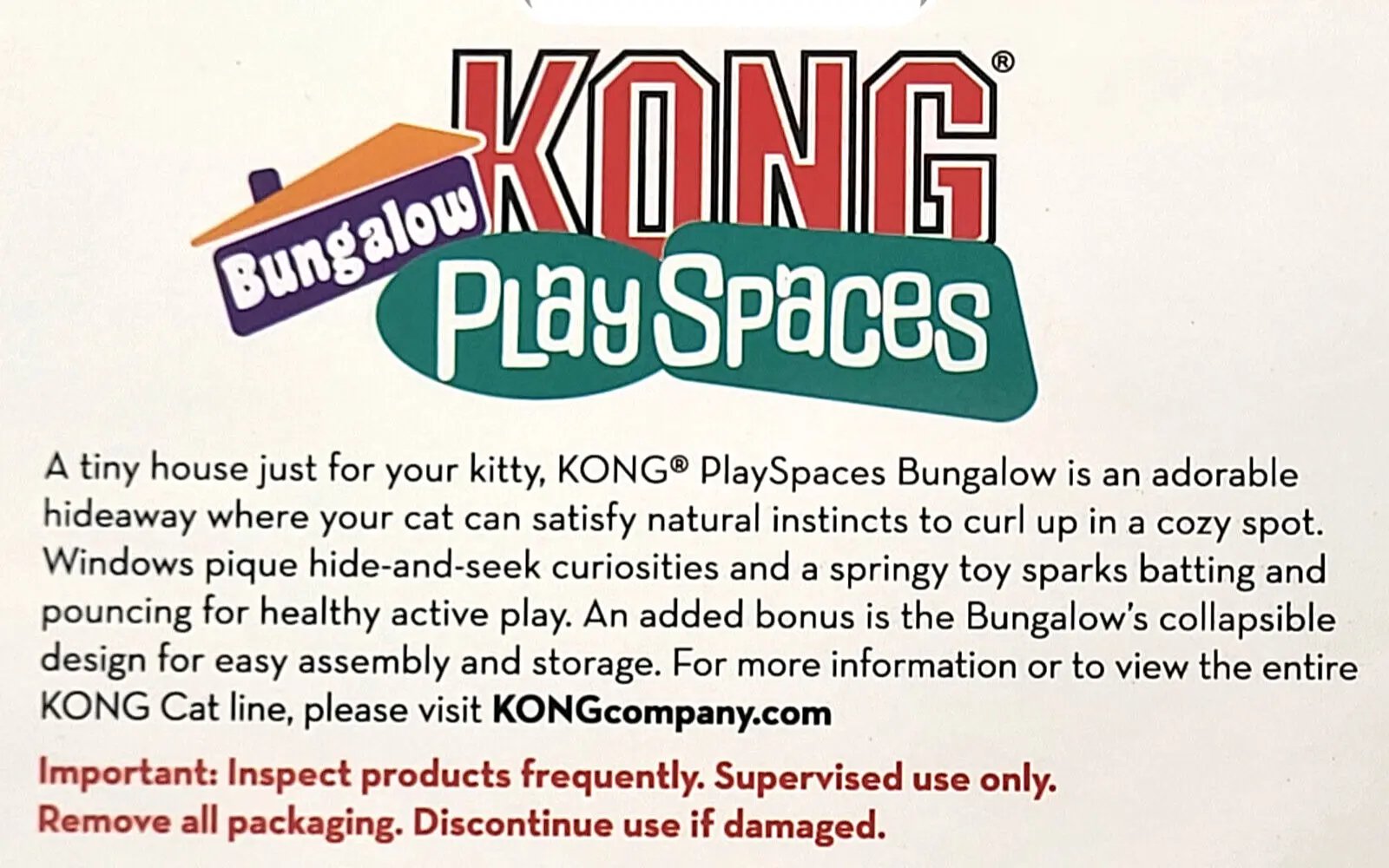 Kong Play Spaces Bungalow with Catnip Cat Kitten Toy
