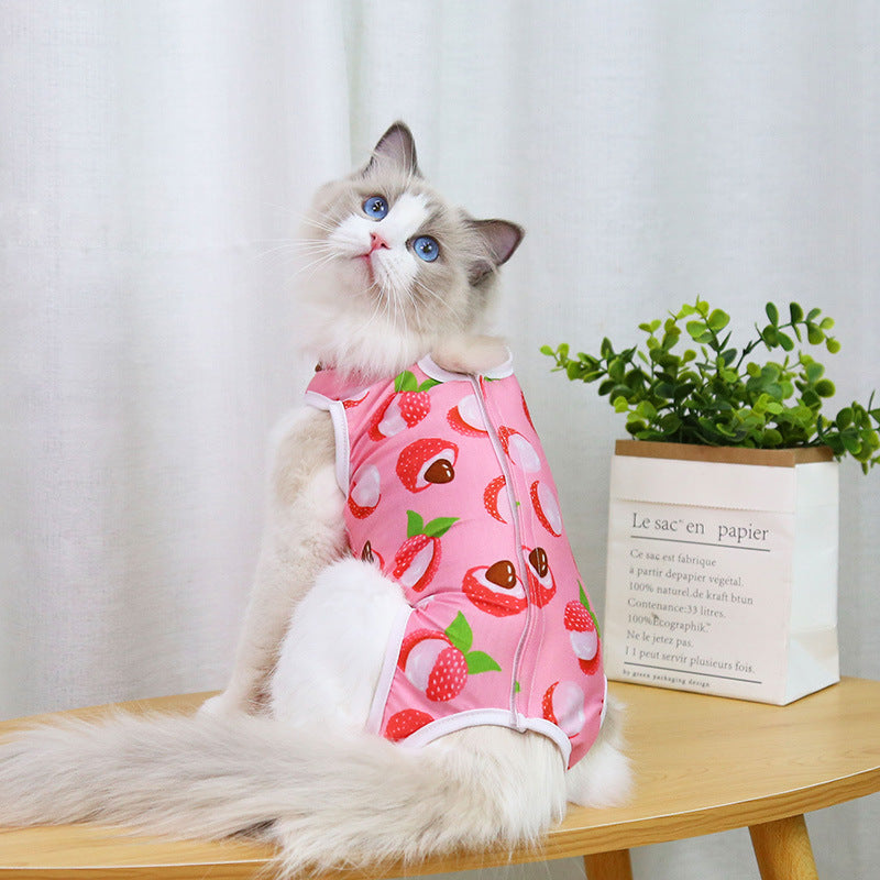 Cat Recovery Suit After Surgery - Breathable Anti-Lick Cat Onesie