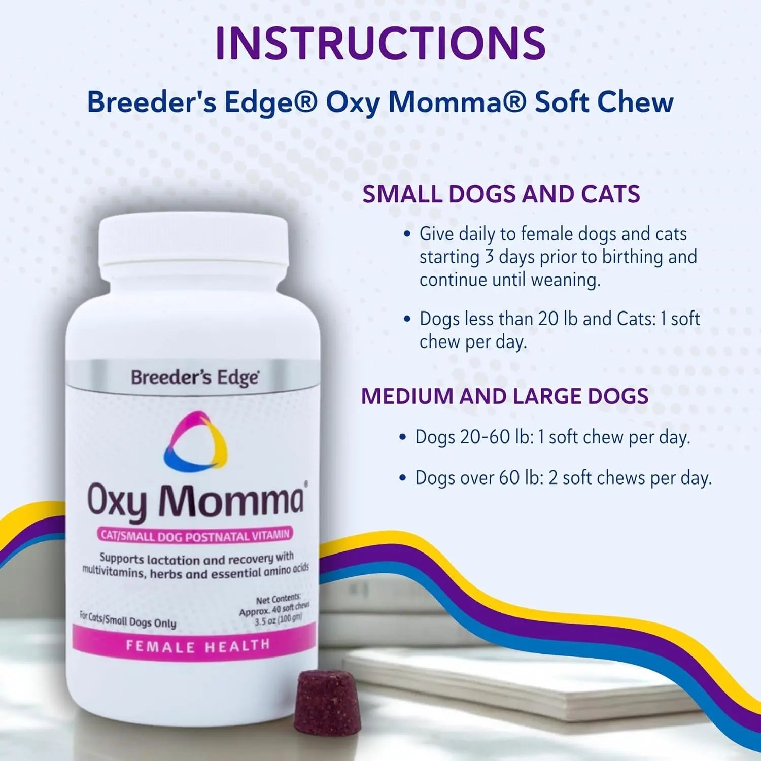 Postnatal Soft Chews for Lactating Dogs & Cats, Breeder Support