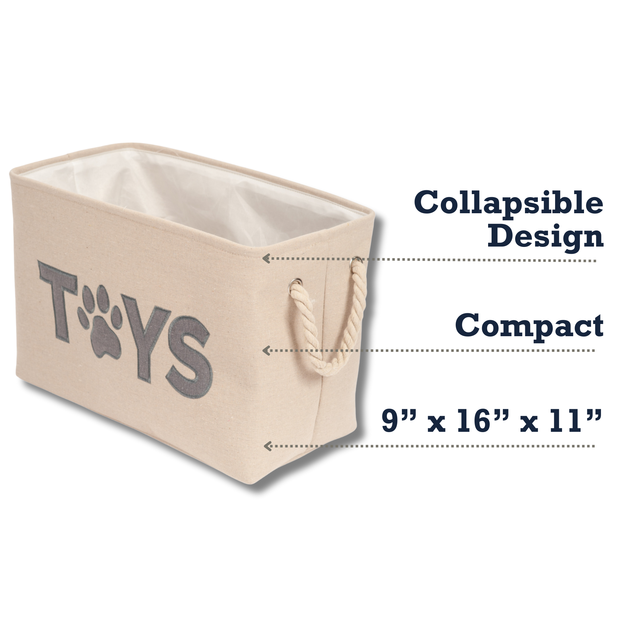 Country Living Foldable Fabric Pet Toy Storage Bin - Convenient Organizer for Pet Accessories